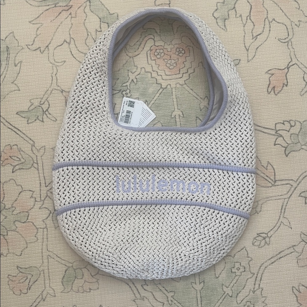 NWT lululemon Cotton Crochet Shoulder Bag - Light Ivory / Lavender Frost